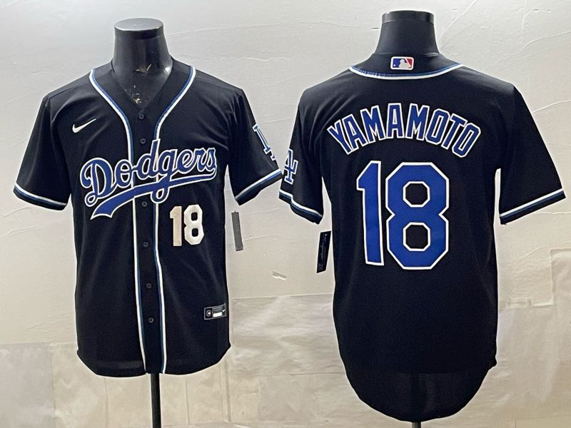 Men 2026 Nike Los Angeles Dodgers #18 Yamamoto Black Game MLB Jersey 037->los angeles dodgers->MLB Jersey